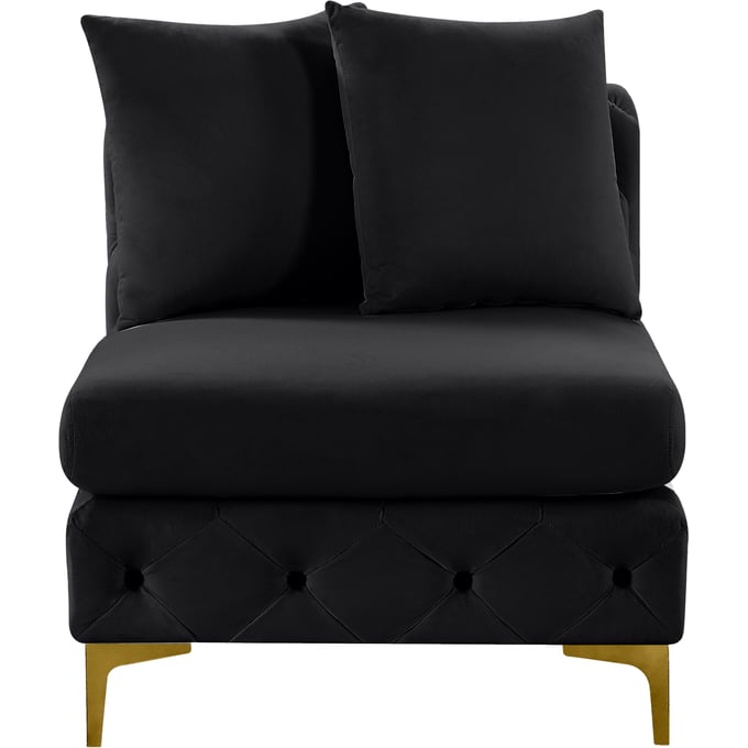 Meridian Furniture Tremblay Black Velvet Armless Chair MRD-686BLACK-ARMLESS