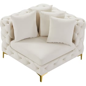 Meridian Furniture Tremblay Cream Velvet Corner Chair