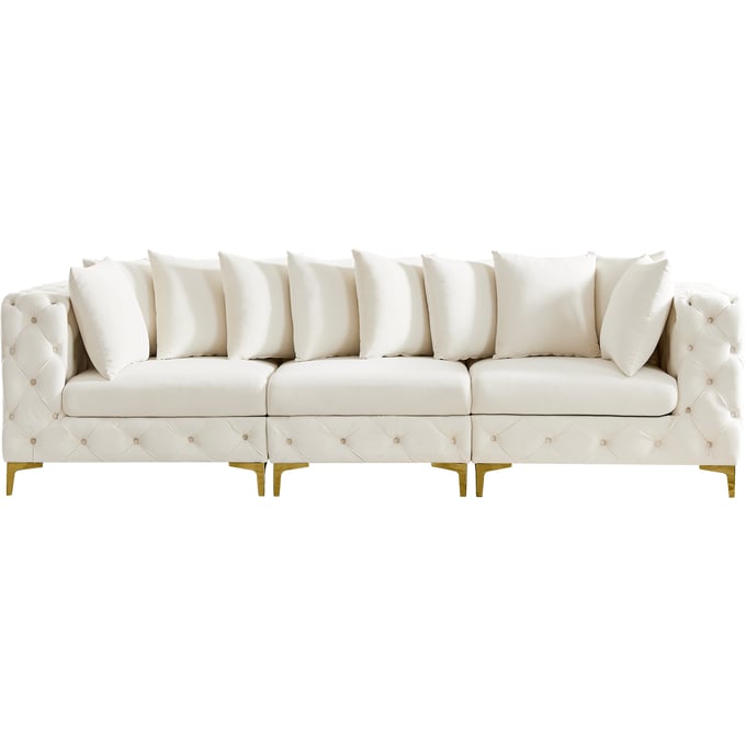 Meridian Furniture Tremblay Cream Velvet Modular Sofa MRD-686CREAM-S108