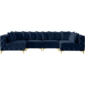 Meridian Furniture Tremblay Navy 6pc Modular Sectional