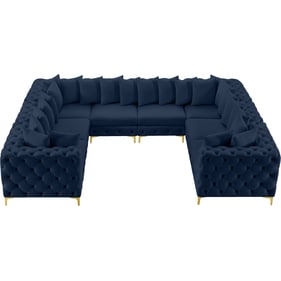 Meridian Furniture Tremblay Navy Velvet 8pc Sectional