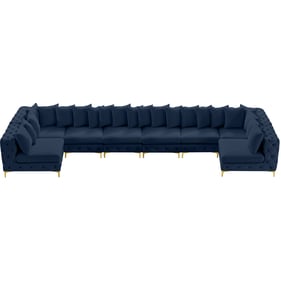 Meridian Furniture Tremblay Navy Velvet 8pc Modular Sectional