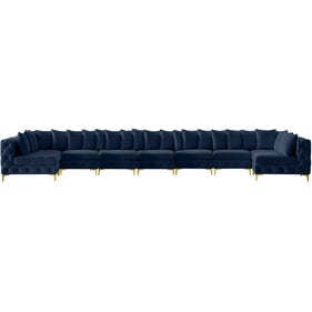 Meridian Furniture Tremblay Navy Velvet 9pc Modular Sectional