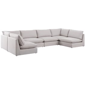 Meridian Furniture Mackenzie Beige Durable Linen 6pc Modular Sectional