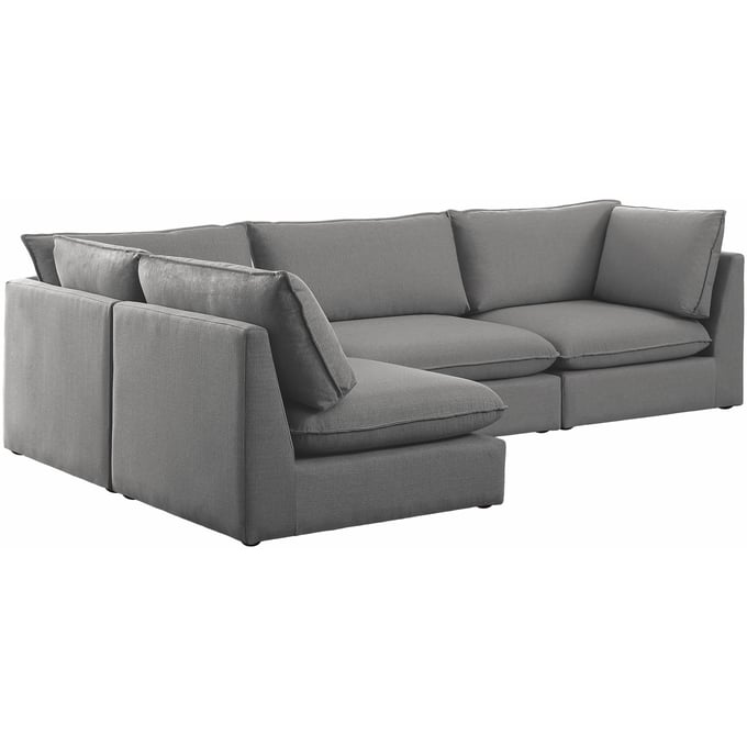 Meridian Furniture Mackenzie Grey 4pc Modular Sectional MRD-688GREY-SEC4A