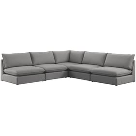 Meridian Furniture Mackenzie Grey Linen 5pc Modular Sectional