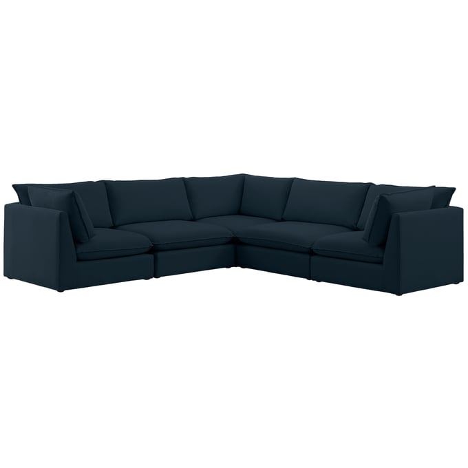 Meridian Furniture Mackenzie Navy Modular 5pc Sectional MRD-688NAVY-SEC5D