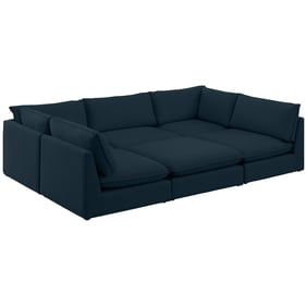 Meridian Furniture Mackenzie Navy Linen 6pc Modular Sectional