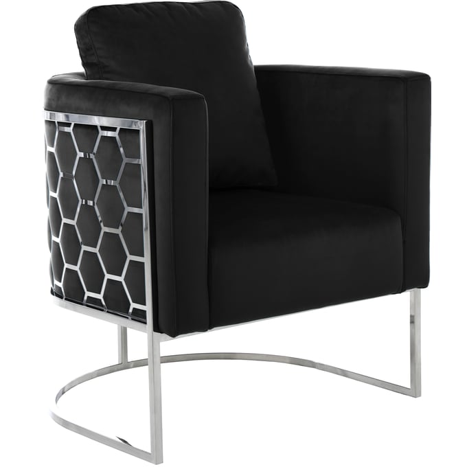 Meridian Furniture Casa Black Velvet Chair MRD-691BLACK-C