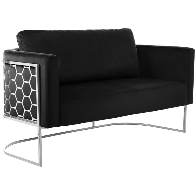 Meridian Furniture Casa Black Velvet Loveseat MRD-691BLACK-L