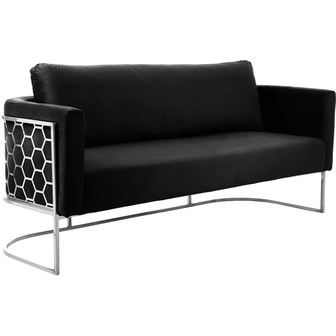 Meridian Furniture Casa Black Velvet Sofa MRD-691BLACK-S