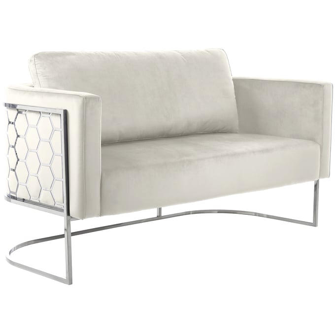 Meridian Furniture Casa Cream Velvet Loveseat MRD-691CREAM-L