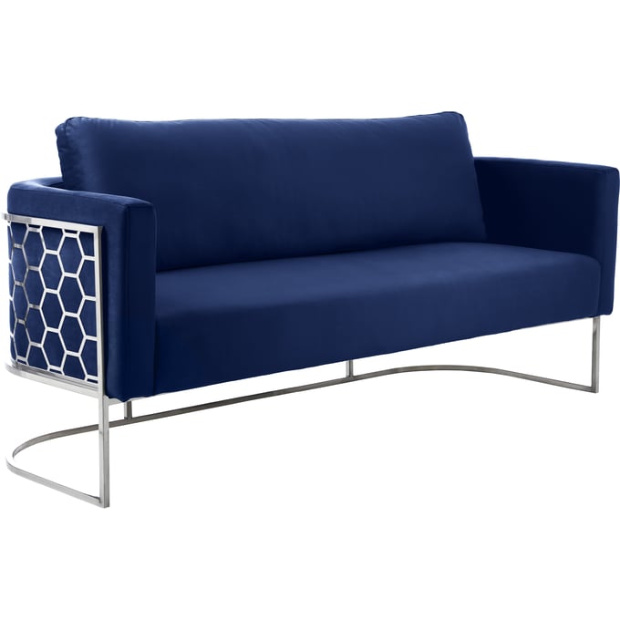 Meridian Furniture Casa Navy Velvet Sofa MRD-691NAVY-S