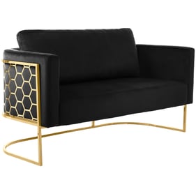 Meridian Furniture Casa Black Velvet Gold Loveseat