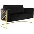 Casa Black Velvet Loveseat