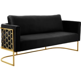 Meridian Furniture Casa Black Velvet Gold Sofa