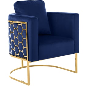 Meridian Furniture Casa Navy Velvet Gold Chair