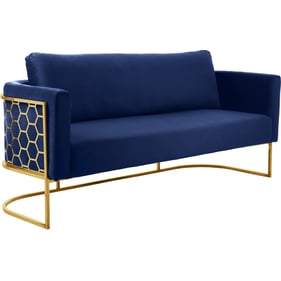 Meridian Furniture Casa Navy Velvet Gold Sofa
