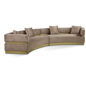 Meridian Furniture Belsa Beige Velvet 2pc Sectional