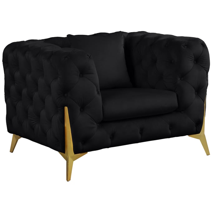 Meridian Furniture Kingdom Black Velvet Chair MRD-695BLACK-C