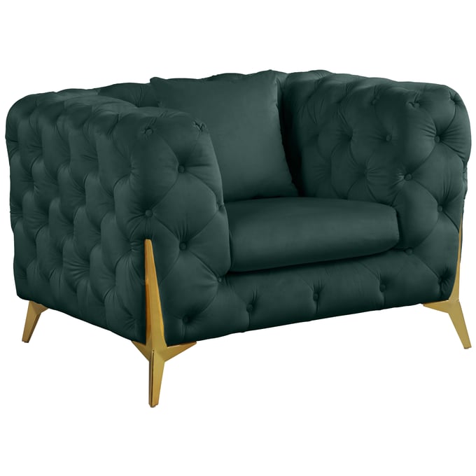 Meridian Furniture Kingdom Green Velvet Chair MRD-695GREEN-C