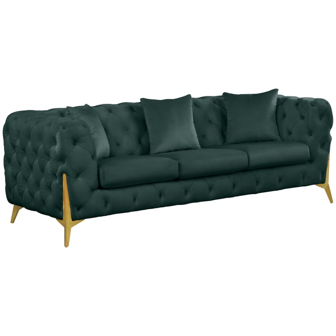 Meridian Furniture Kingdom Green Velvet Sofa MRD-695GREEN-S