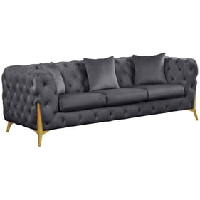 Meridian Furniture Kingdom Grey Velvet Sofa