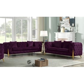 Meridian Furniture Kingdom Purple Velvet 2pc Living Room Set