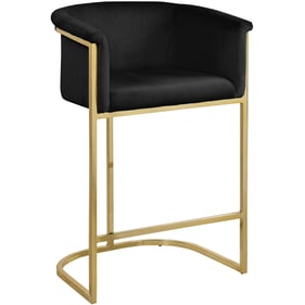 Meridian Furniture Donatella Black Velvet Counter Height Stool