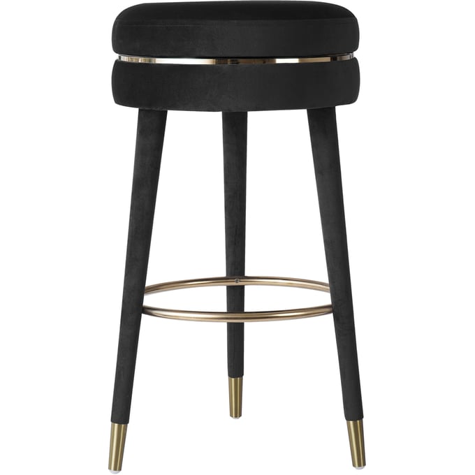 Meridian Furniture Coral Black Velvet Bar Stool MRD-702BLACK-C