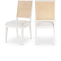 Butterfly Cream Linen Textured Fabric Dining Chair