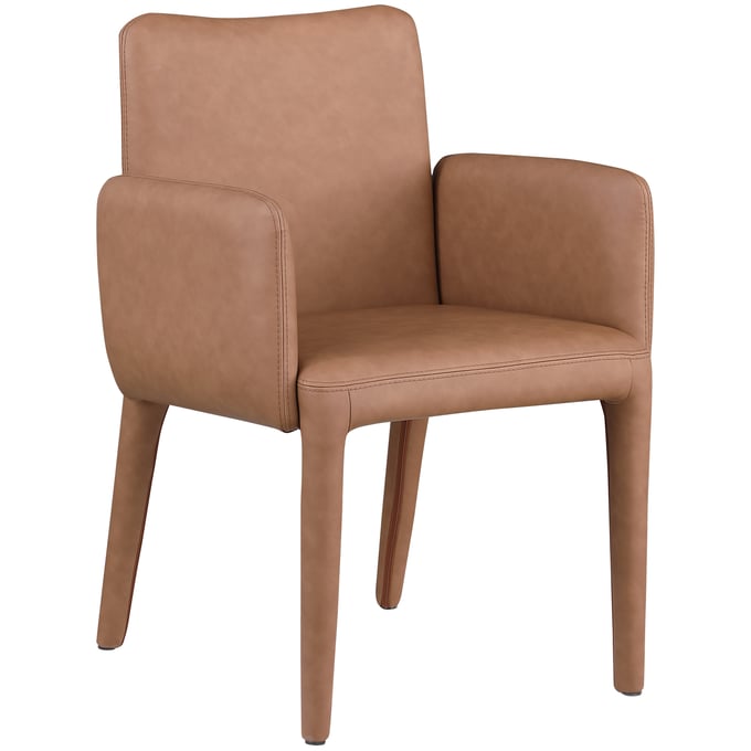 Meridian Furniture Pelle Brown Leather Dining Chair MRD-711BROWN-C