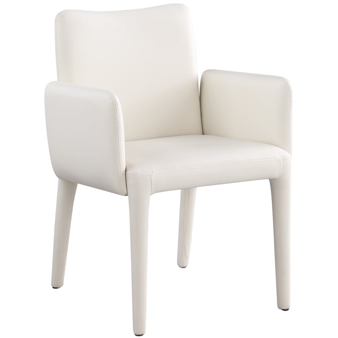 Meridian Furniture Pelle Cream Leather Dining Chair MRD-711CREAM-C