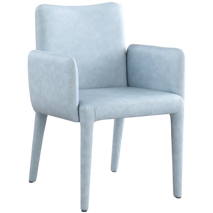 Meridian Furniture Pelle Light Blue Leather Dining Chair MRD-711LTBLU-C