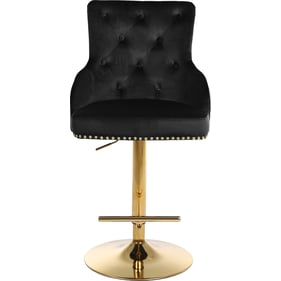 Meridian Furniture Claude Black Velvet Gold Adjustable Stool