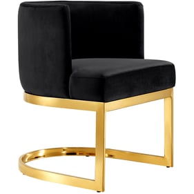 Meridian Furniture Gianna Black Velvet Gold Dining Chair