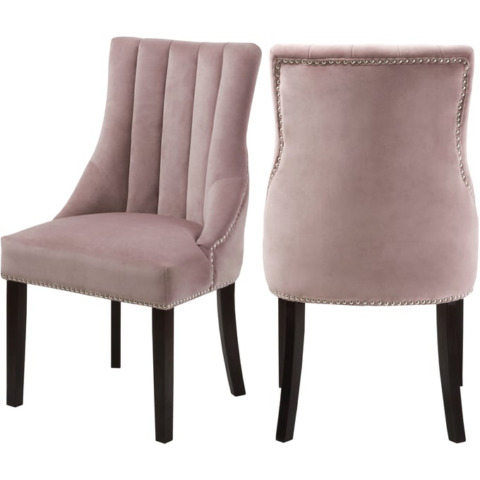 Design Edge Blackall 2  Pink Velvet Dining Chairs DE-22787479