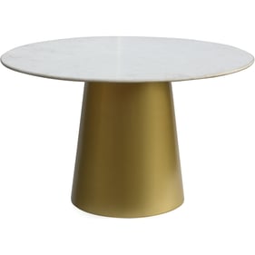 Design Edge Emerald  Brushed Gold Metal Dining Table