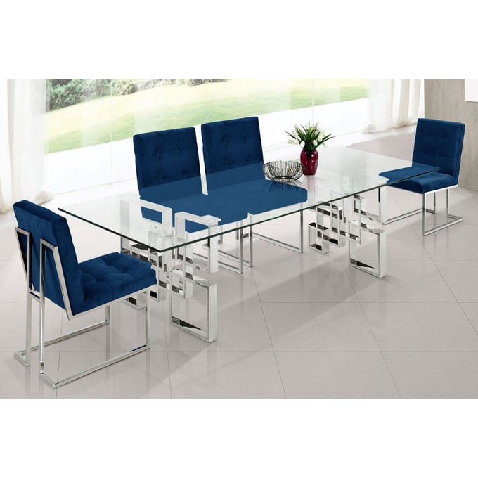 Meridian Furniture Alexis Navy 5pc Dining Room Set MRD-731-DR-S