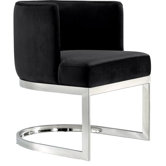 Meridian Furniture Gianna Black Velvet Chrome Dining Chair MRD-734BLACK-C