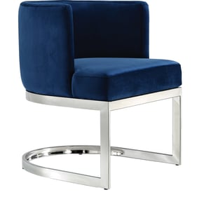 Design Edge Port Macquarie  Navy Velvet Chrome Base Dining Chair