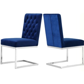 Design Edge Medlow Bath 2  Navy Velvet Dining Chairs