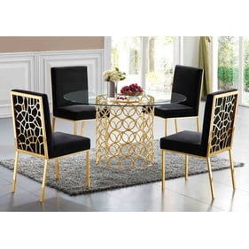 Meridian Furniture Opal Black 5pc Round Dining Room Set