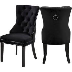 2 Meridian Furniture Nikki Black Velvet Dining Chairs