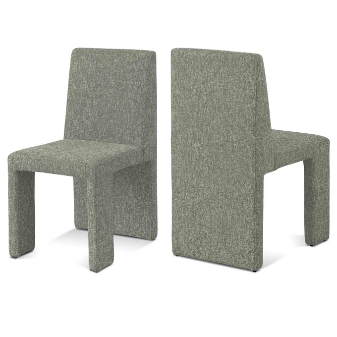 2 Meridian Furniture Benson Green Fabric Textured Dining Chairs MRD-751GREEN-C