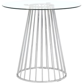 Design Edge Rankins Springs  Chrome Metal Counter Height Table