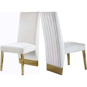 Design Edge Brisbane 2  Cream Velvet Gold Legs Dining Chairs