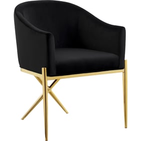 Meridian Furniture Xavier Black Velvet Gold Dining Chair