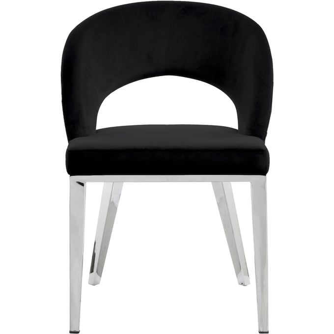 Design Edge Charleville  Black Velvet Chrome Base Dining Chair DE-23273719