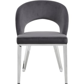 Meridian Furniture Roberto Grey Velvet Chrome Dining Chair